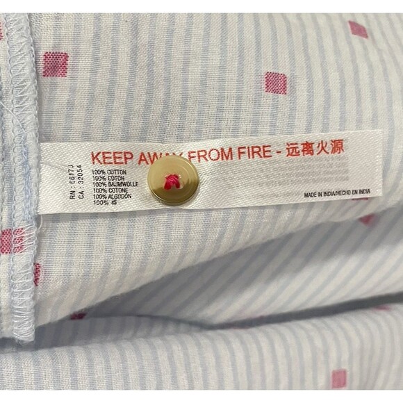 Anthropologie Nena Textured Sleep Top Womens S PJ Pajama Henley Shirt Clip Dot - Picture 7 of 7